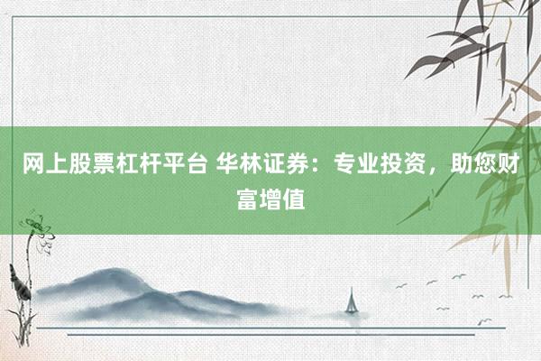 网上股票杠杆平台 华林证券：专业投资，助您财富增值