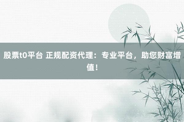 股票t0平台 正规配资代理：专业平台，助您财富增值！