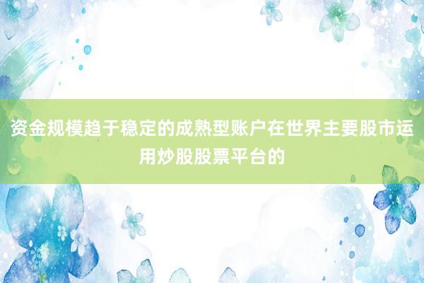 资金规模趋于稳定的成熟型账户在世界主要股市运用炒股股票平台的