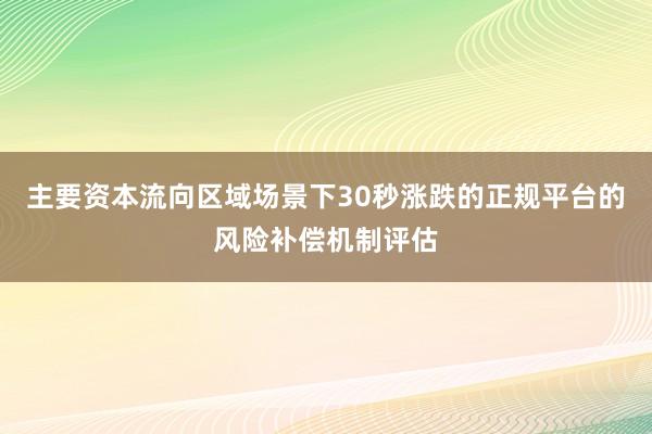主要资本流向区域场景下30秒涨跌的正规平台的风险补偿机制评估