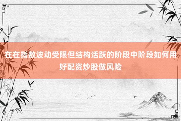 在在指数波动受限但结构活跃的阶段中阶段如何用好配资炒股做风险