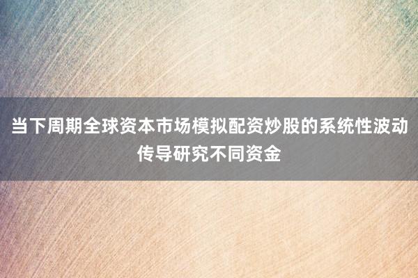 当下周期全球资本市场模拟配资炒股的系统性波动传导研究不同资金