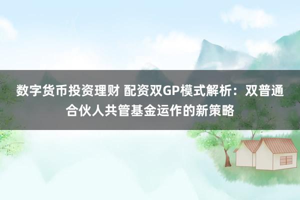 数字货币投资理财 配资双GP模式解析：双普通合伙人共管基金运作的新策略