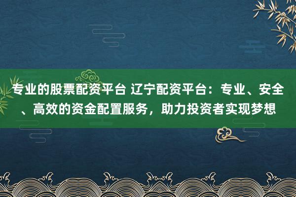 专业的股票配资平台 辽宁配资平台：专业、安全、高效的资金配置服务，助力投资者实现梦想